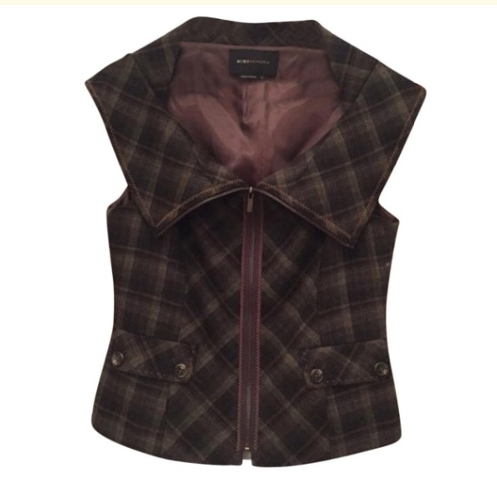 Bcbg plaid vest